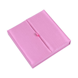Gatefold Silk Invitation Box 7x7x1 inch in Pink
