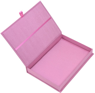 Silk Invitation Box 6x9x1 in Pink