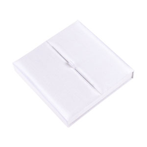 Gatefold Silk Invitation Box 7x7x1 inch in off white