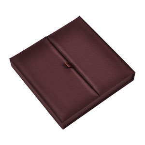 Gatefold Silk Invitation Box 7x7x1 inch in Chocolate